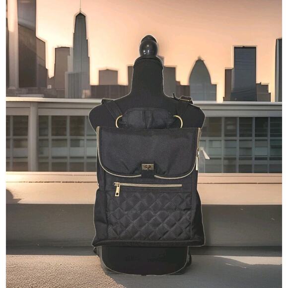 New! Travelon RFID Convertible Backpack Foldover Black 13\